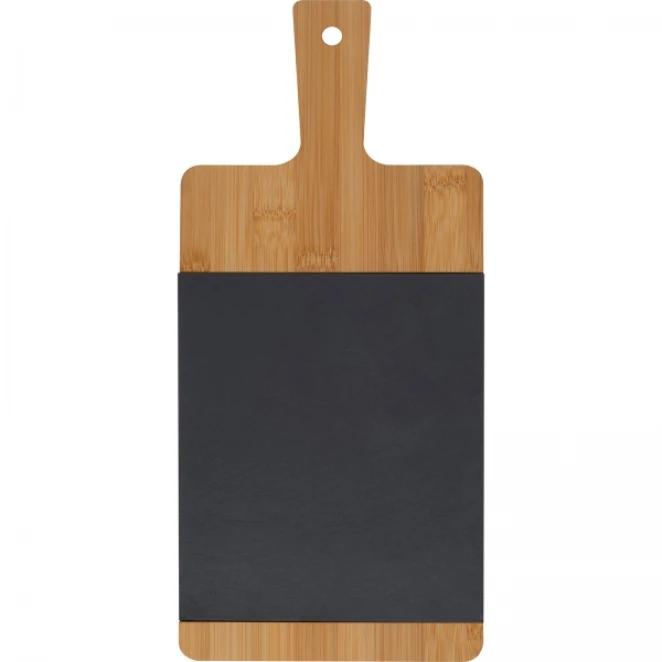 Deska kuchenna bambusowa z łupkiem z nadrukiem logo Zdjęcie