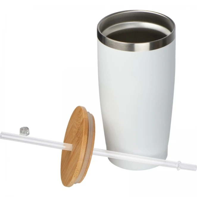 Kubek termiczny ze słomką 500 ml z logo Zdjęcie 2