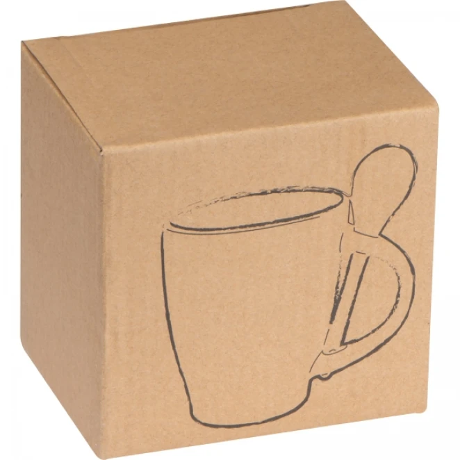 Kubek ceramiczny z łyżeczką 250 ml z nadrukiem logo Zdjęcie 3