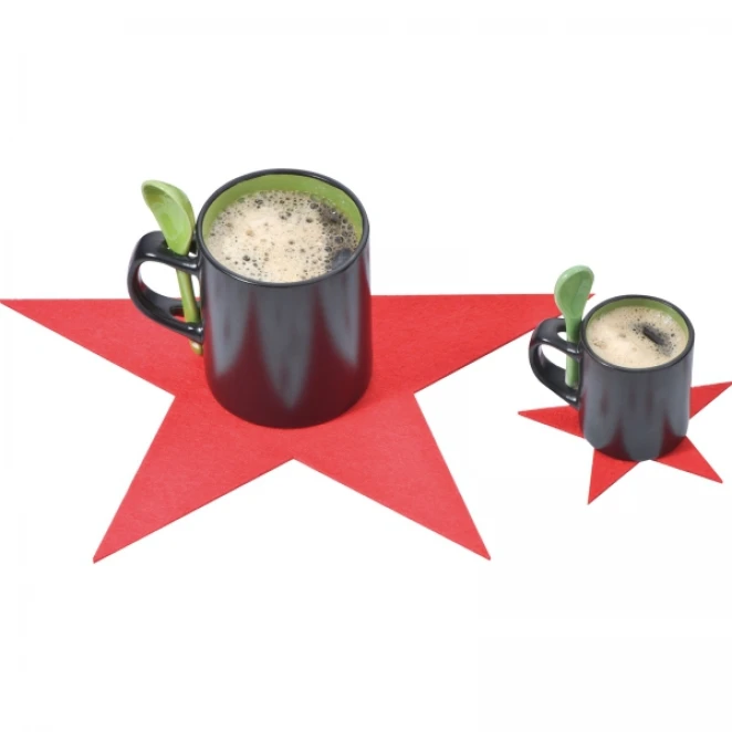 Zestaw podkładek z filcu gwiazdki z nadrukiem logo Zdjęcie 2