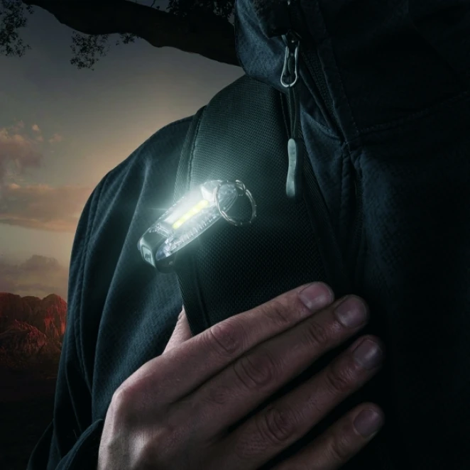 Latarka z brelokiem POSO Schwarzwolf do drukowania logo Zdjęcie 3