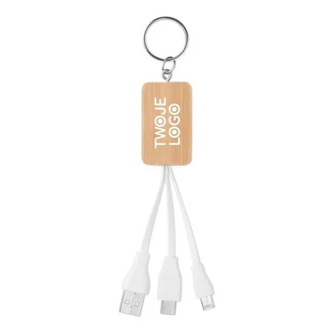 Bambusowy kabel 3 w 1 CLAUER z nadrukiem na zamówienie Zdjęcie