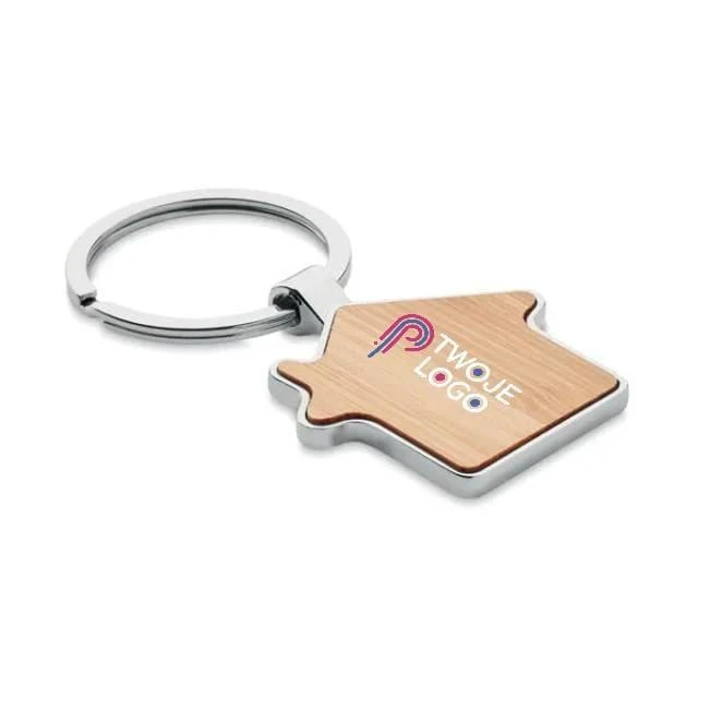 Bambusowy brelok BURNIE z logo firmy Zdjęcie