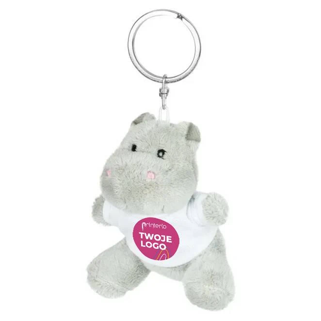 Pluszowy hipopotam, brelok | Patsy z logo firmy Zdjęcie