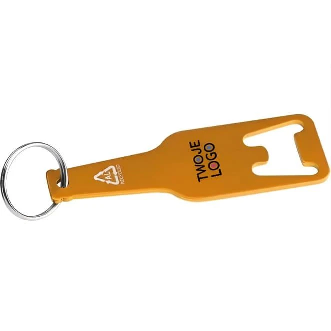 Brelok metalowy otwieracz do butelek MALMO z logo firmy Zdjęcie