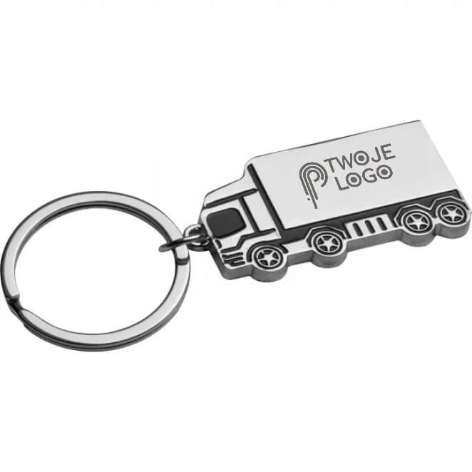 Brelok metalowy samochód z nadrukiem logo Zdjęcie