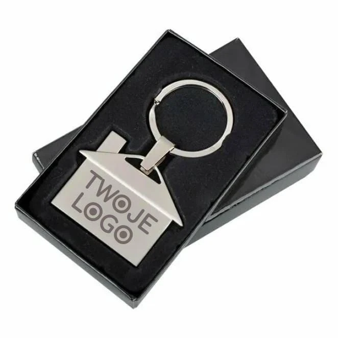 Brelok metalowy House z logo Zdjęcie