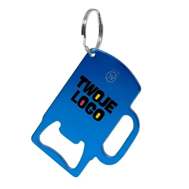 Brelok do kluczy, otwieracz do butelek z aluminium z recyklingu z naniesieniem logo Zdjęcie