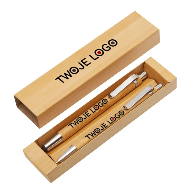 Zestaw do pisania DOUBLE BAMBOO do naniesienia logo Zdjęcie