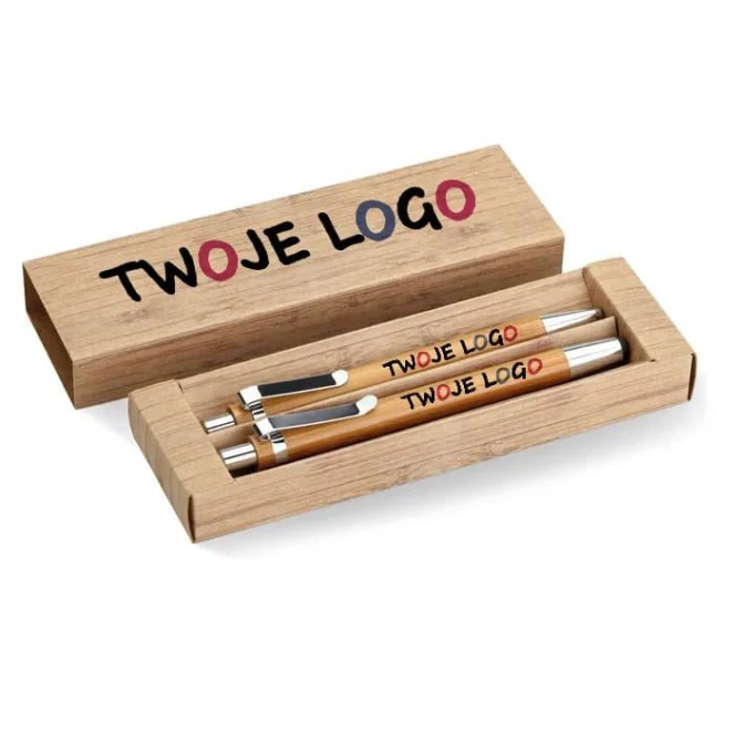 Bambusowy zestaw długopis  i o BAMBOOSET z logo Zdjęcie