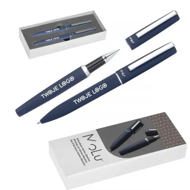 Zestaw piśmienny soft touch SAINTE-MAXIME MoLu z nadrukiem na zamówienie Zdjęcie