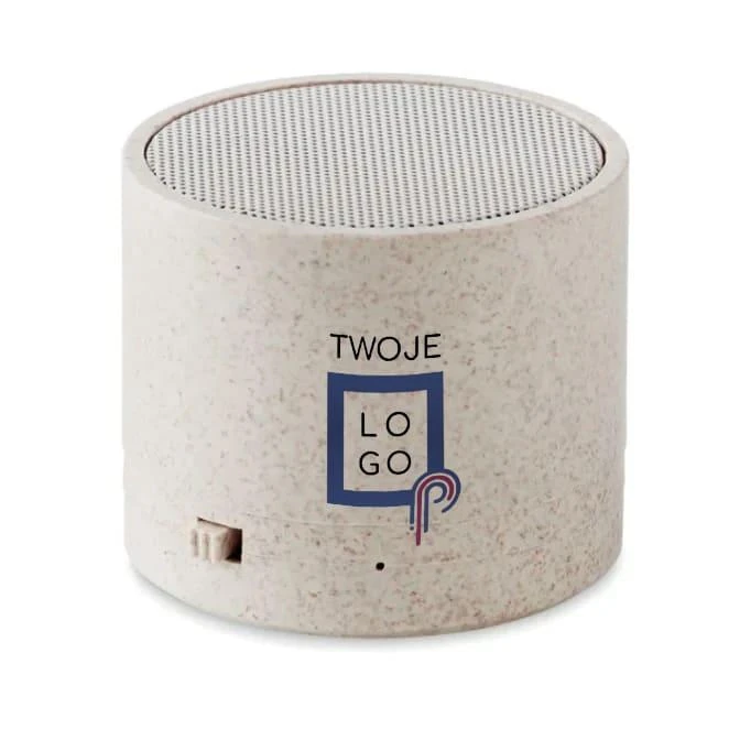 Głośnik ze słomy pszenicy/ABS ROUND BASS+ do drukowania logo Zdjęcie