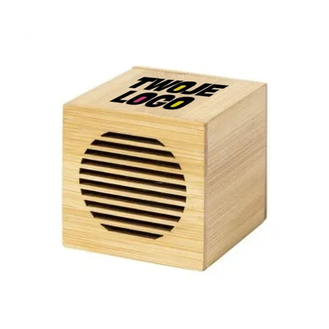 Bambusowy głośnik bezprzewodowy 3W z logo firmy Zdjęcie