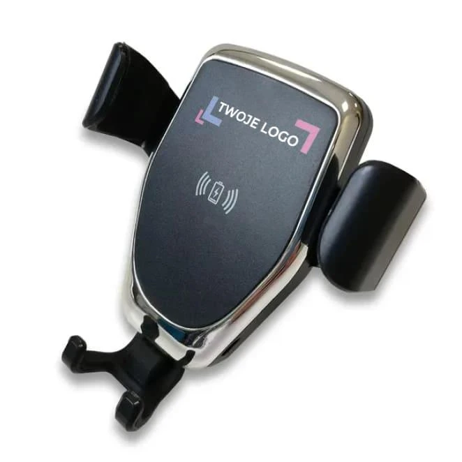 Uchwyt do telefonu z ładowarką indukcyjną GARI 15W USB-C z logo firmy Zdjęcie