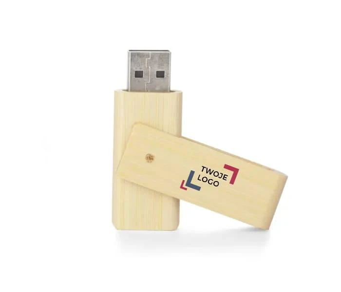 Pamięć USB bambusowa TWISTER 16 GB do naniesienia logo Zdjęcie