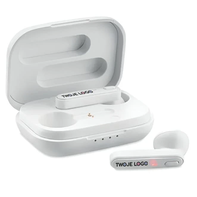 Słuchawki TWS z bazą ładującą JAZZ z logo Zdjęcie