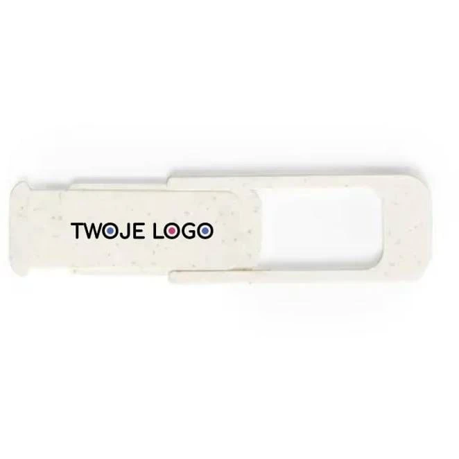 Zasłona na kamerę internetową ze słomy pszenicznej z naniesieniem logo Zdjęcie