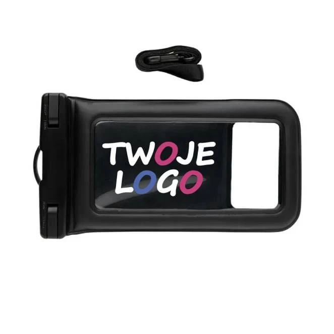 Wodoodporne, pływające etui na telefon z logo firmy Zdjęcie