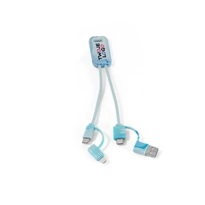 BERNERS. Superszybki kabel USB 6 w 1 wykonany w przetworzonego PET (100% rPET) z logo firmy Zdjęcie