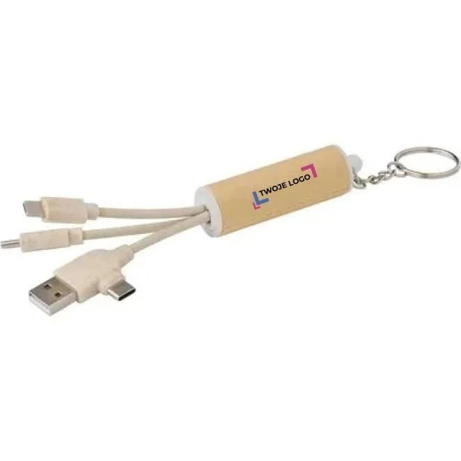 Kabel do ładowania, brelok do kluczy z logo firmy Zdjęcie
