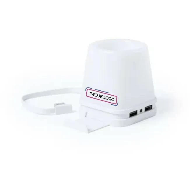 Hub USB, pojemnik na przybory do pisania, stojak na telefon, lampka LED do naniesienia logo Zdjęcie