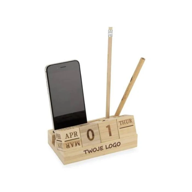 Kalendarz bambusowy NEN z nadrukiem logo Zdjęcie