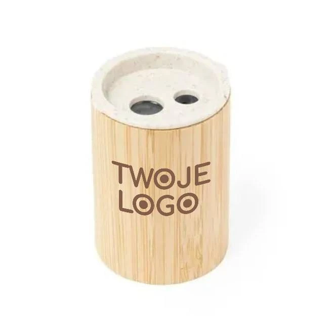 Bambusowa temperówka z logo firmy Zdjęcie