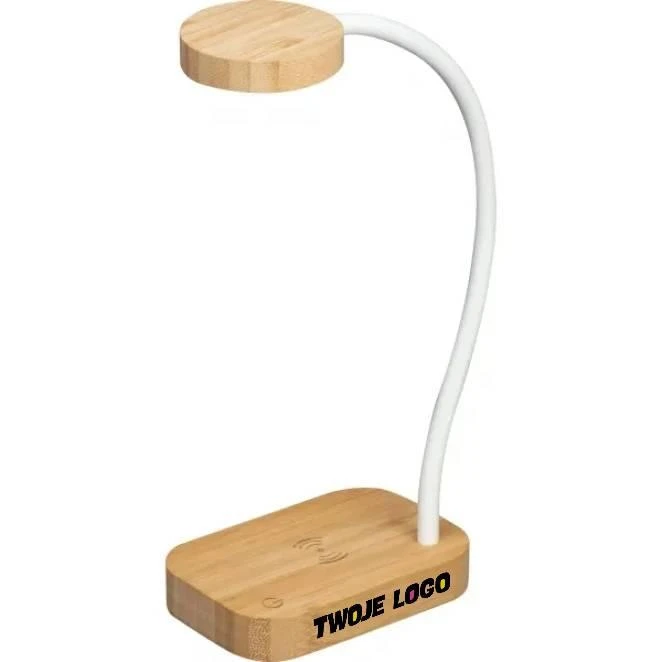 Lampka stojąca z ładowarką indukcyjną TOMSK do naniesienia logo Zdjęcie