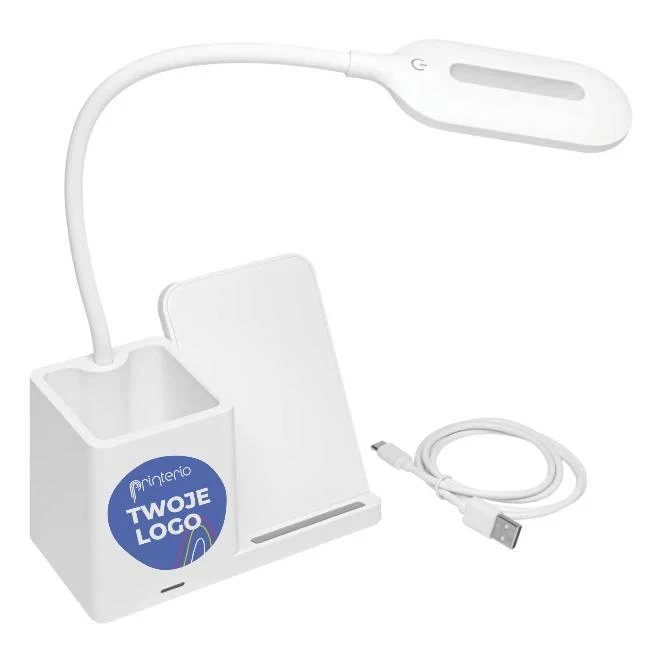 Lampa biurkowa ze stacją ładującą LIGHT & CHARGE do nałożenia logo Zdjęcie