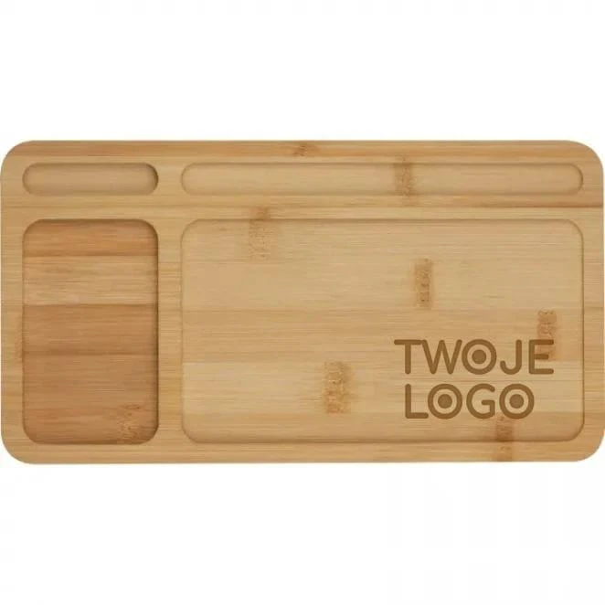 Organizer na biurko z ładowarką indukcyjną z logo Zdjęcie