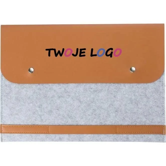 Etui na laptopa 14" z filcu RPET, teczka na dokumenty do drukowania logo Zdjęcie