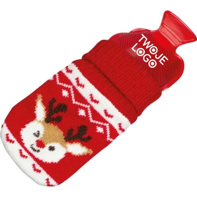 Termofor w świątecznym pokrowcu z logo Zdjęcie