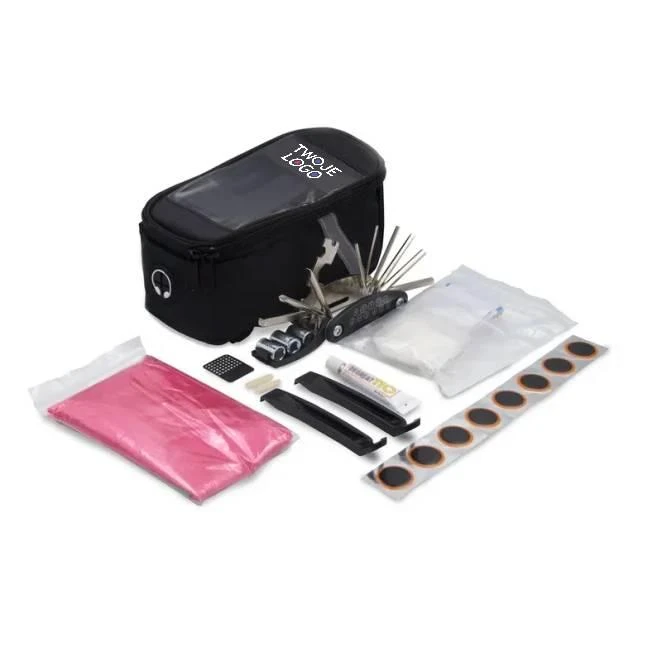 Torba rowerowa z wyposażeniem, zestaw naprawczy, apteczka, poncho | Fabio do naniesienia logo Zdjęcie