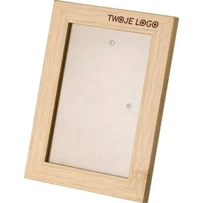 Bambusowa ramka do zdjęć z nadrukiem logo Zdjęcie