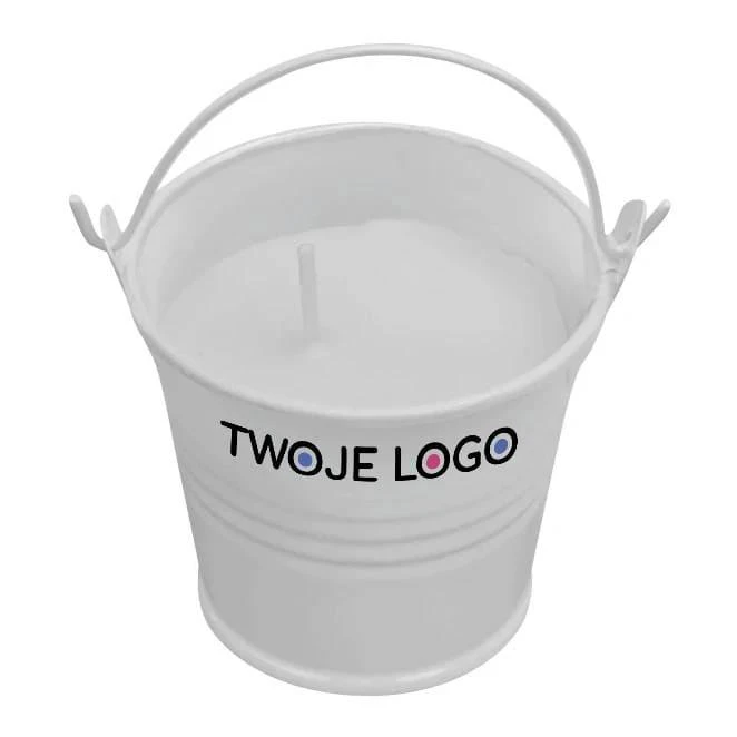 Świeca w wiaderku CLAM z logo Zdjęcie