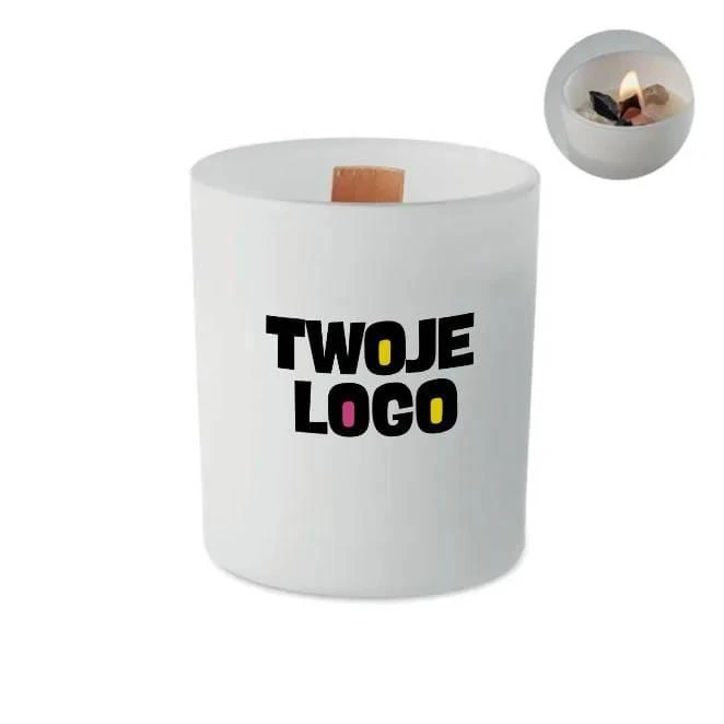 Świeca roślinna 200 gr KIVAS z logo firmy Zdjęcie