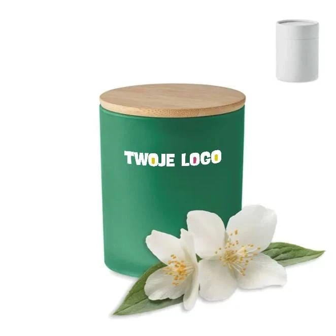 Świeca woskowa roślinna 120 gr KEOPS SMALL z logo firmy Zdjęcie