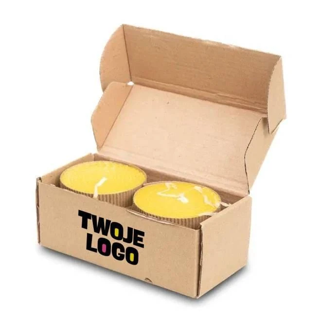 Zestaw 2 świec z wosku pszczelego Leoti do nałożenia logo Zdjęcie