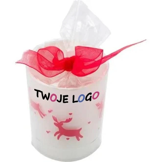 Ozdobny świecznik ze świeczką z naniesieniem logo Zdjęcie