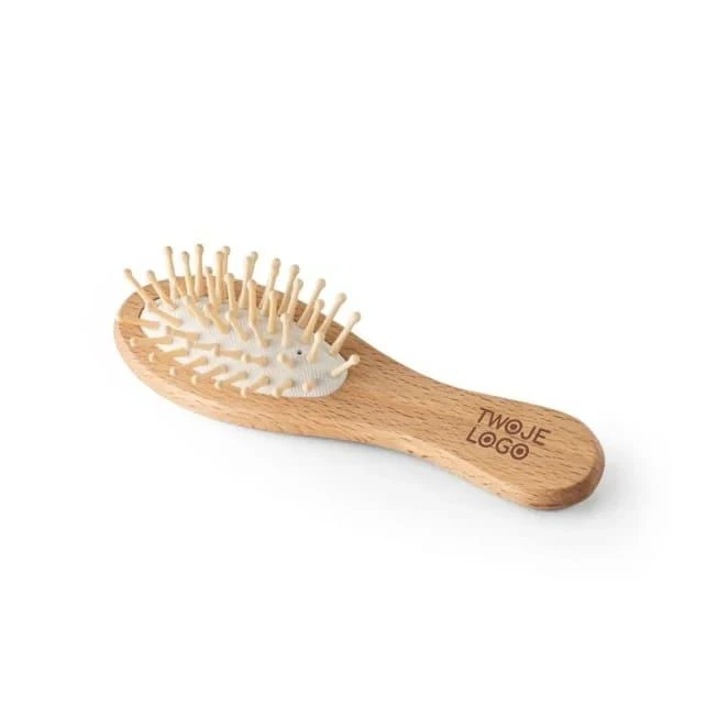 DERN. Drewniana szczotka do włosów z bambusowymi ząbkami do naniesienia logo Zdjęcie