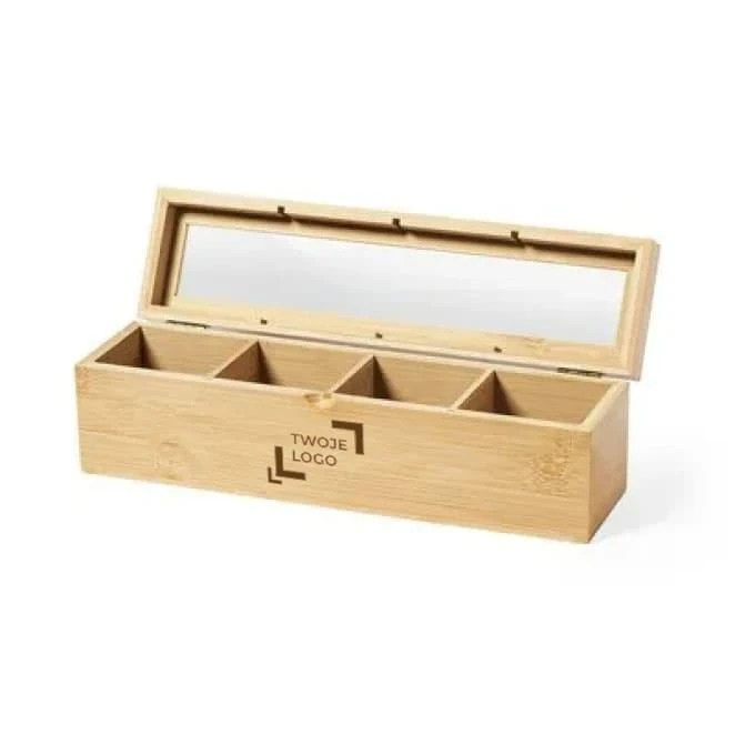 Bambusowe pudełko na herbatę z naniesieniem logo Zdjęcie