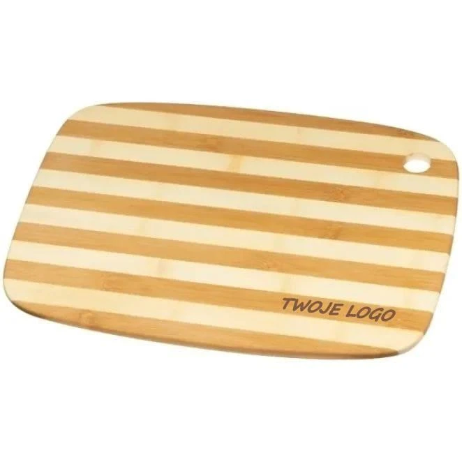 Deska kuchenna bambusowa GDAŃSK z logo Zdjęcie