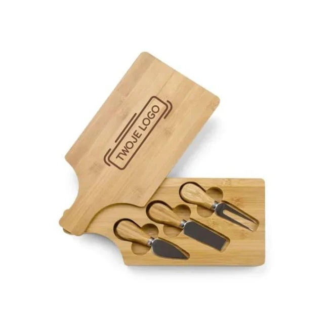 Deska do serów z nożami BRIE z naniesieniem logo Zdjęcie