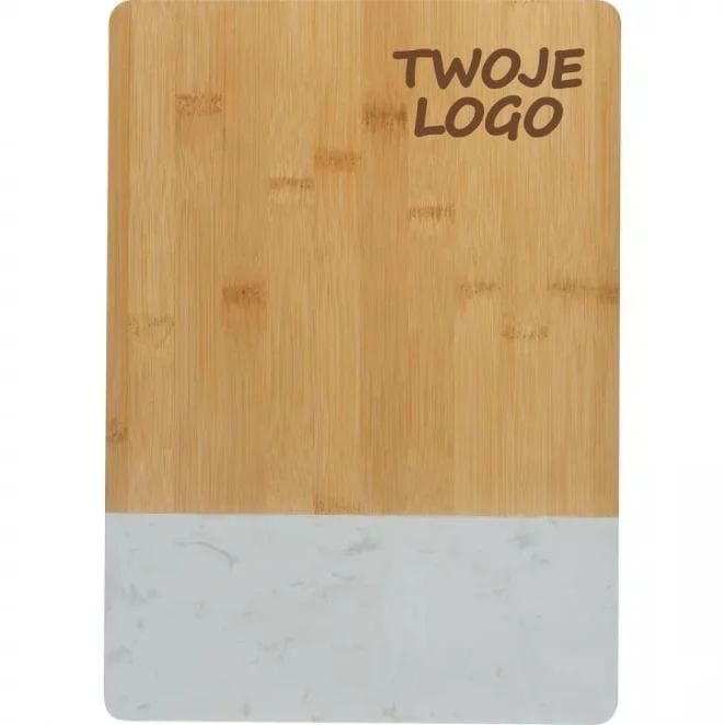 Deska kuchenna bambusowa z marmurem z nadrukiem logo Zdjęcie