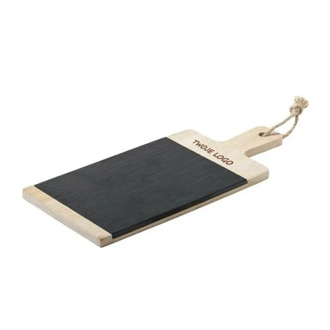 Deska do krojenia wykonana z łupka i bambusa z nadrukiem na zamówienie Zdjęcie