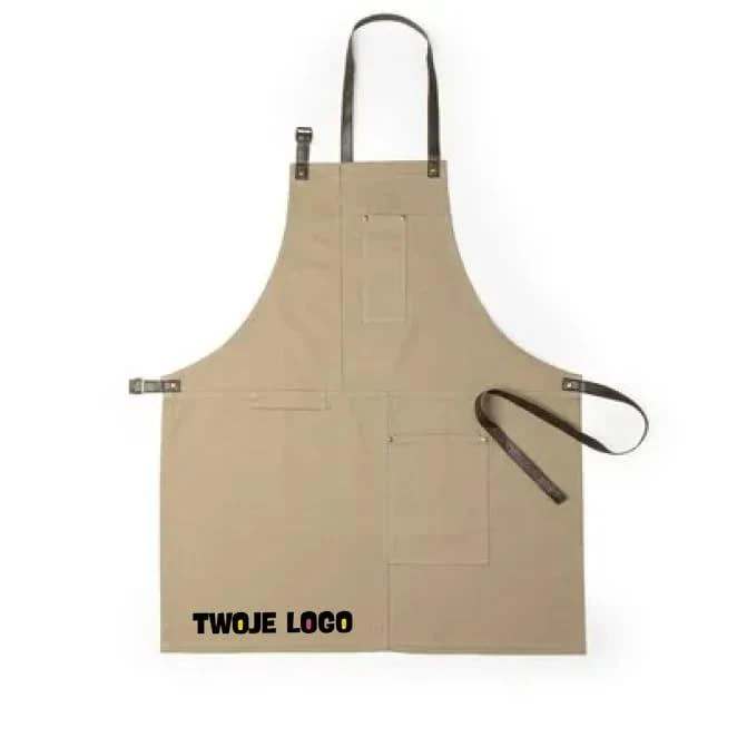 Bawełniany fartuch kuchenny z logo firmy Zdjęcie