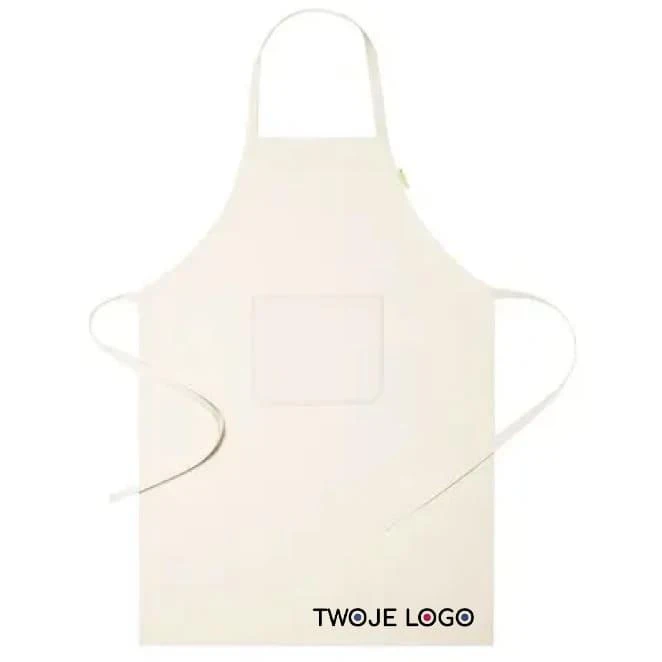 Fartuch kuchenny z bawełny organicznej z logo firmy Zdjęcie