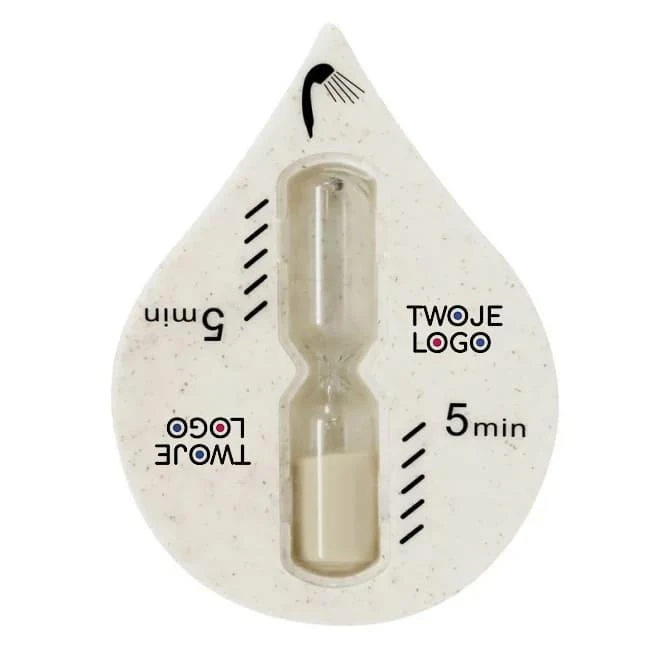 Minutnik pod prysznic ze słomy pszenicznej z logo Zdjęcie