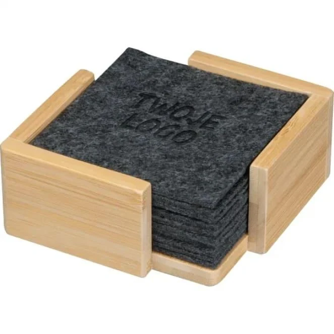 Podkładki filcowe pod kubek 10 szt. z nadrukiem logo Zdjęcie