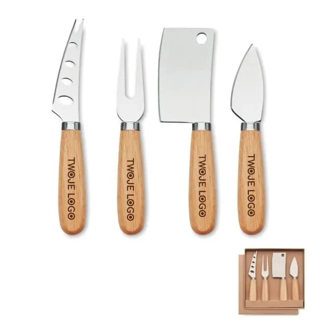 Zestaw 4 noży do sera CAMEMBERT z logo Zdjęcie